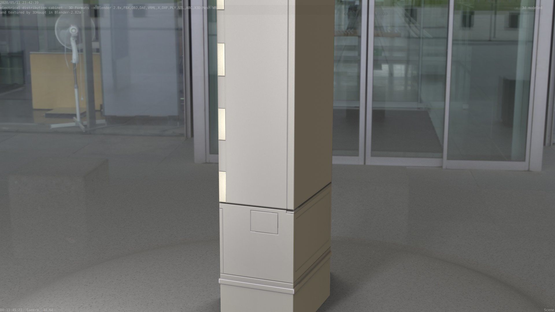 Electrical Distribution Cabinet 170 Low-poly 3D model_43