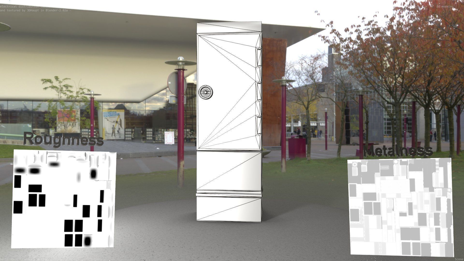 Electrical Distribution Cabinet 170 Low-poly 3D model_4