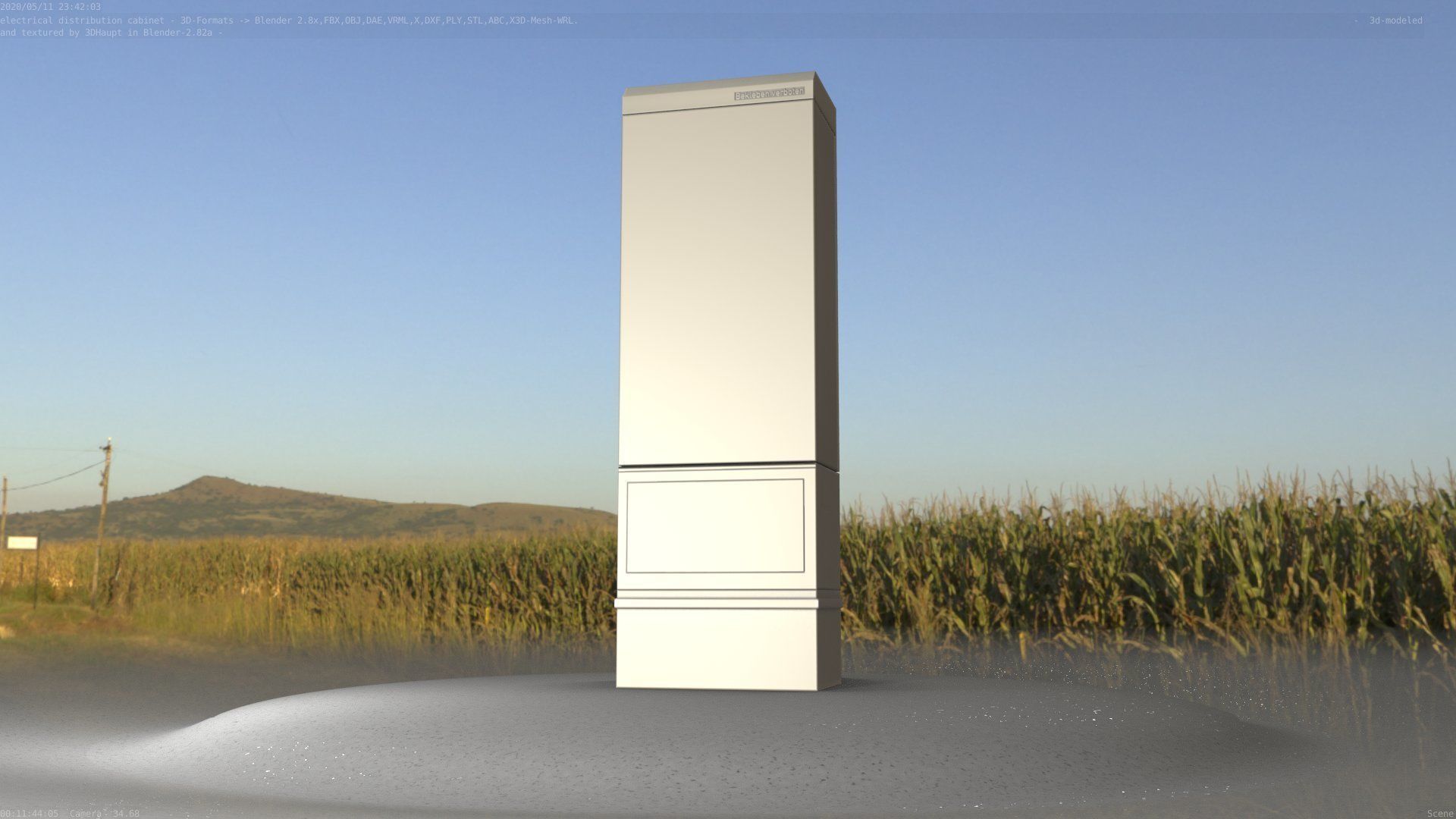 Electrical Distribution Cabinet 170 Low-poly 3D model_7