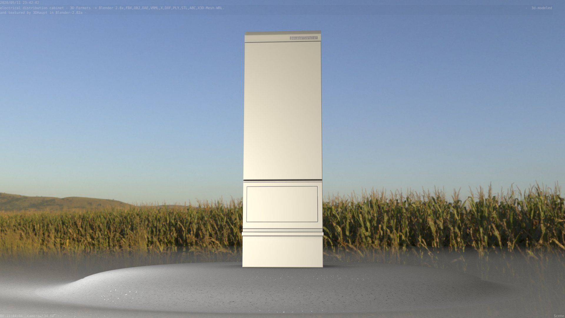 Electrical Distribution Cabinet 170 Low-poly 3D model_6