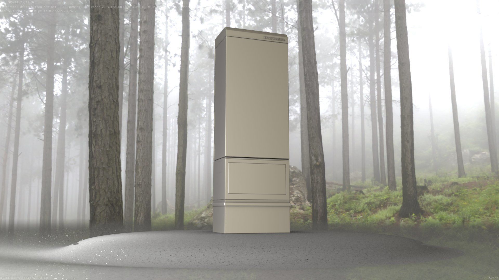 Electrical Distribution Cabinet 170 Low-poly 3D model_98