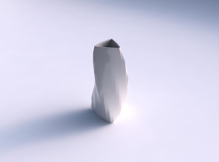 Vase twist triangle with uniform polygons 3D print model_0