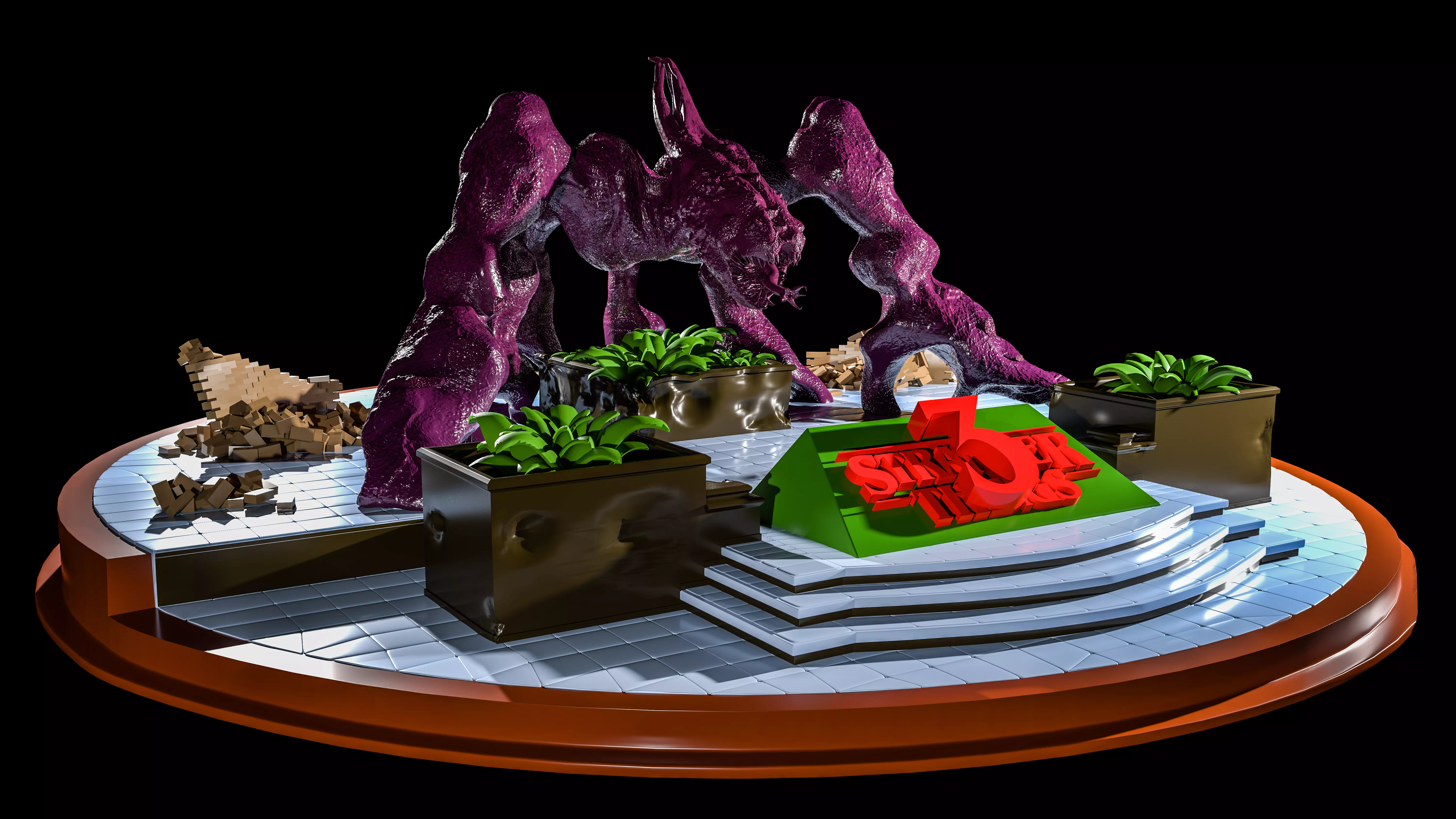 Stranger Things 3 Diorama STL 3D print model_0