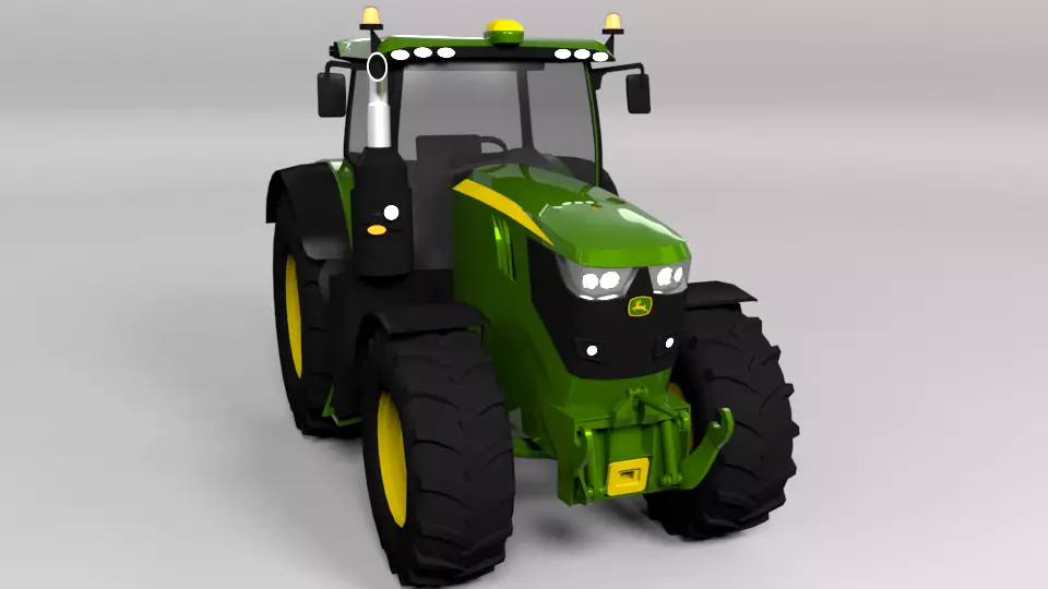 JOHN DEERE 6R LOWPOLY Low-poly 3D model_0