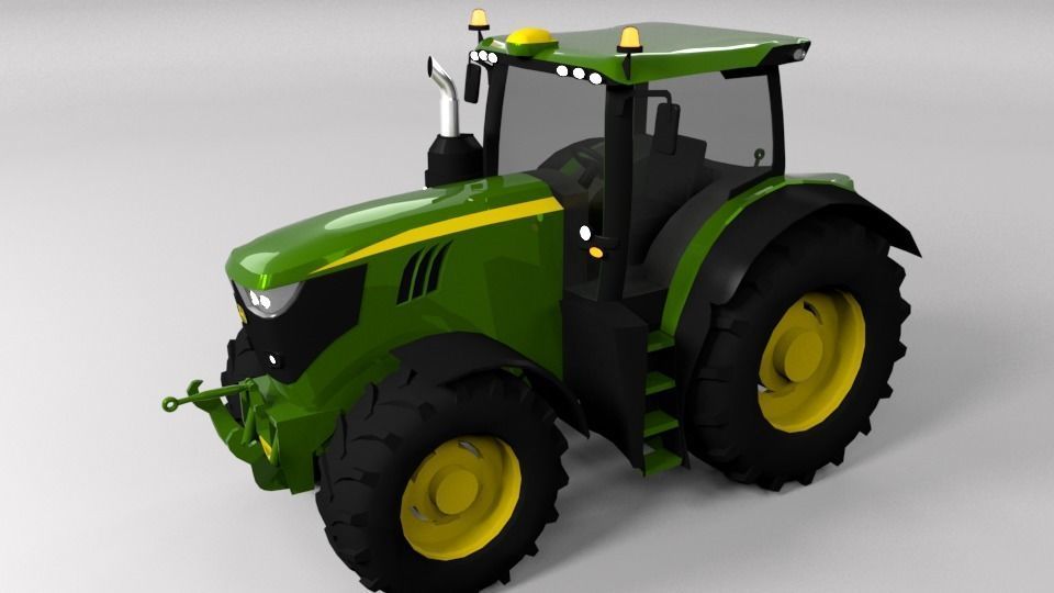 JOHN DEERE 6R LOWPOLY Low-poly 3D model_4