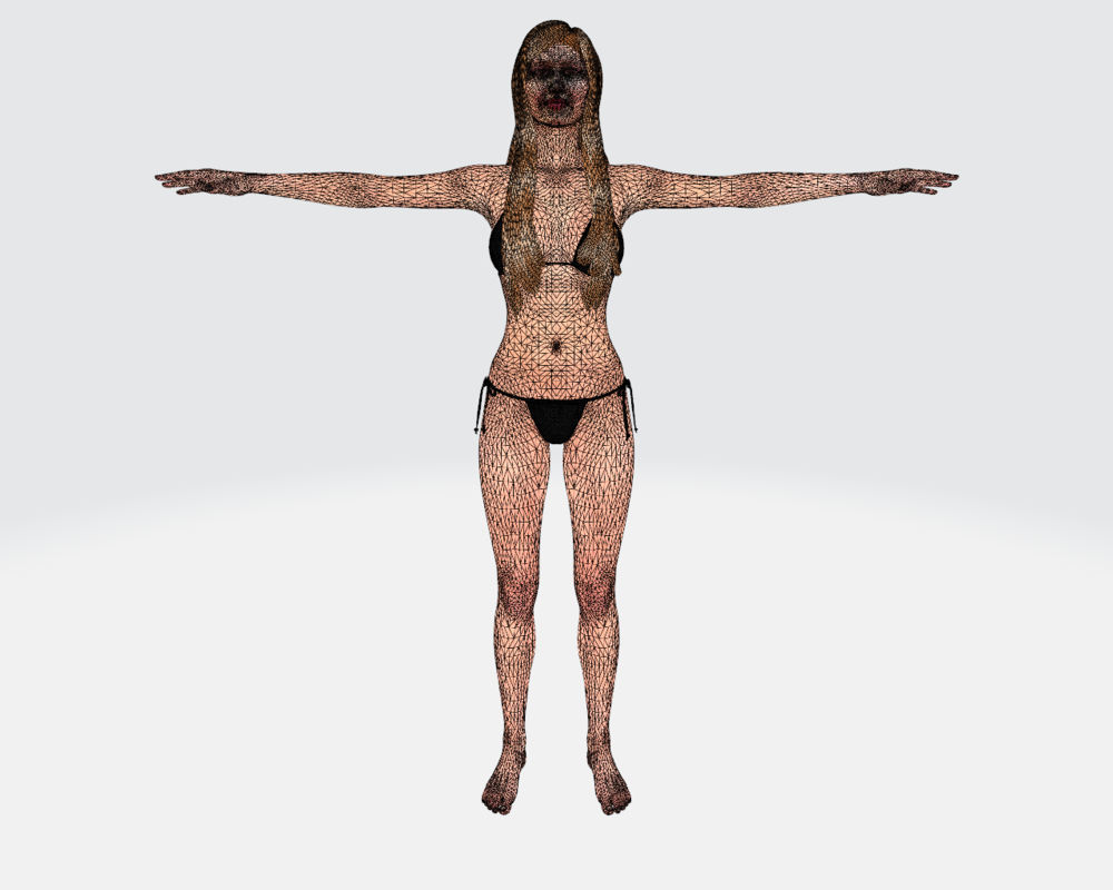 Jennifer Laurence full rigged 3D model 3D model_6