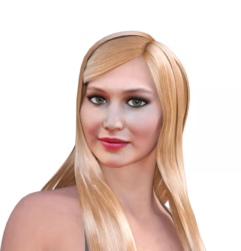 Jennifer Laurence full rigged 3D model 3D model_0