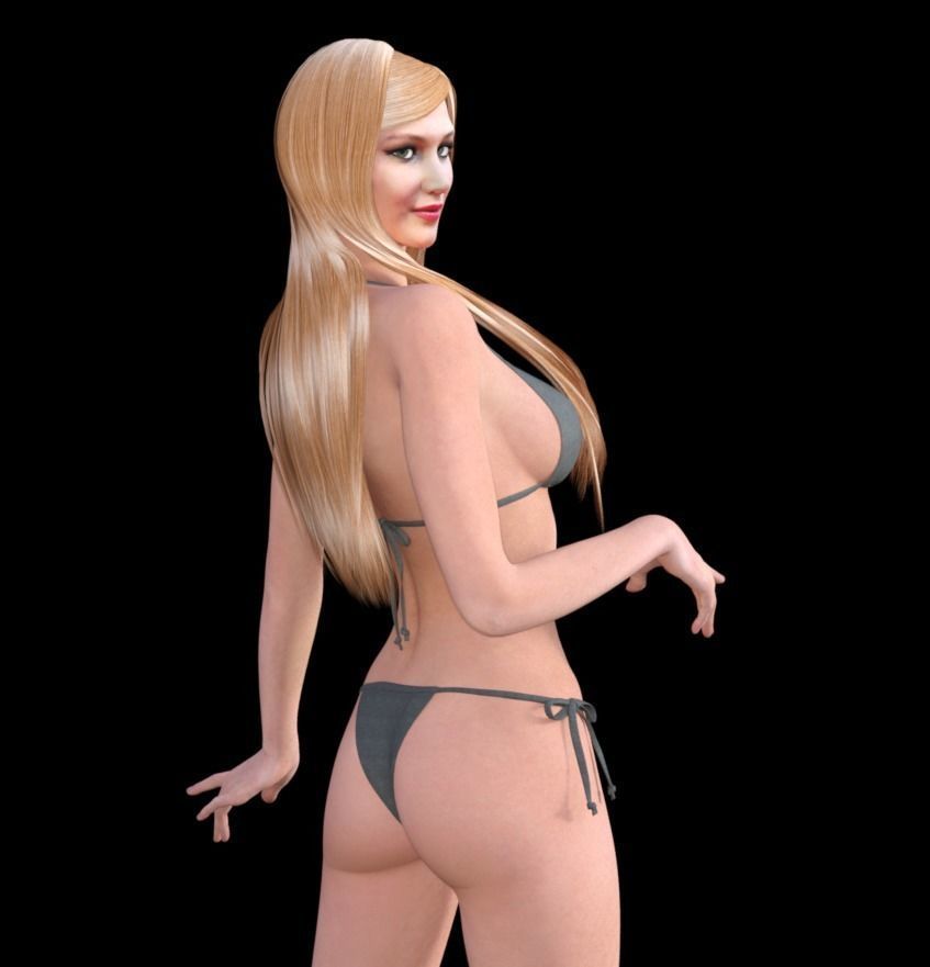 Jennifer Laurence full rigged 3D model 3D model_1