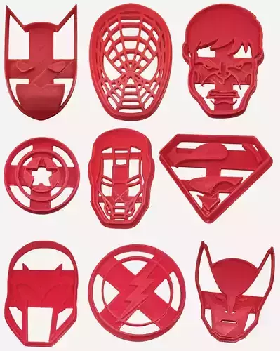 Cortantes de Galletas Cookie cutter de Superheroes 3D model