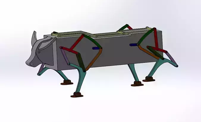 Chinese traditional wooden walking bull  