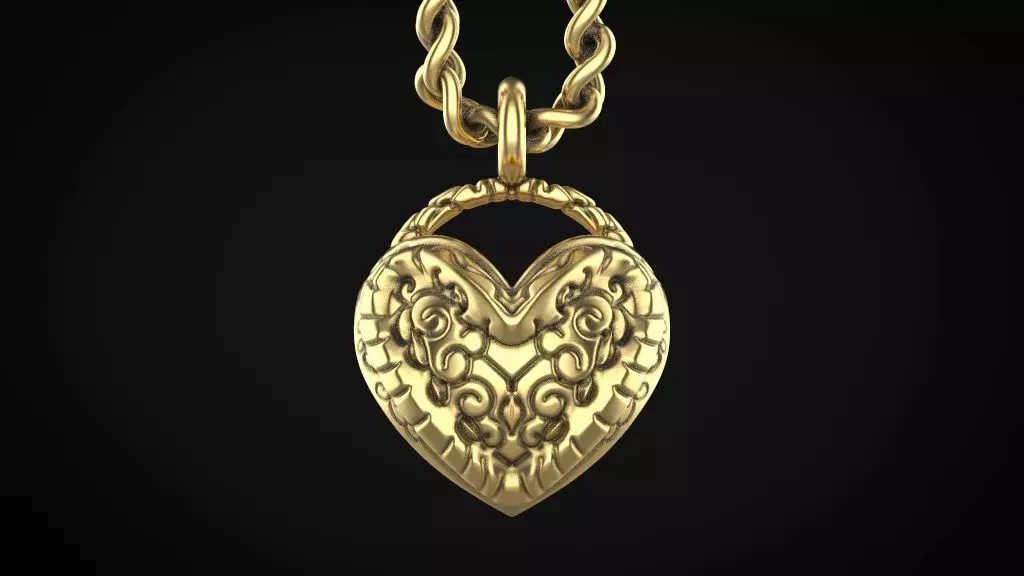 heart pendant special model 3D print model_0
