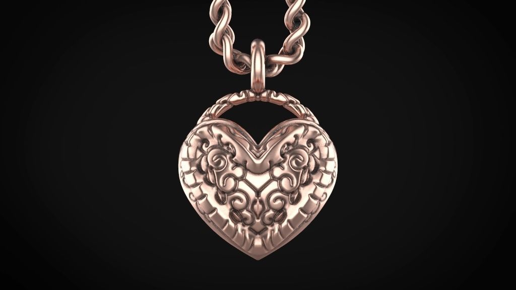 heart pendant special model 3D print model_1