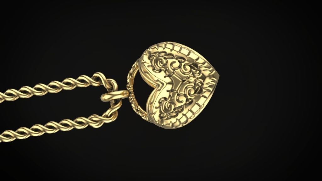 heart pendant special model 3D print model_9