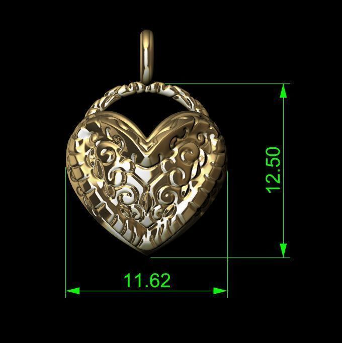heart pendant special model 3D print model_8