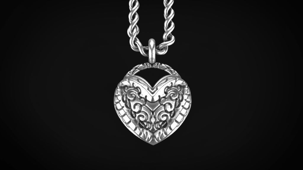 heart pendant special model 3D print model_4