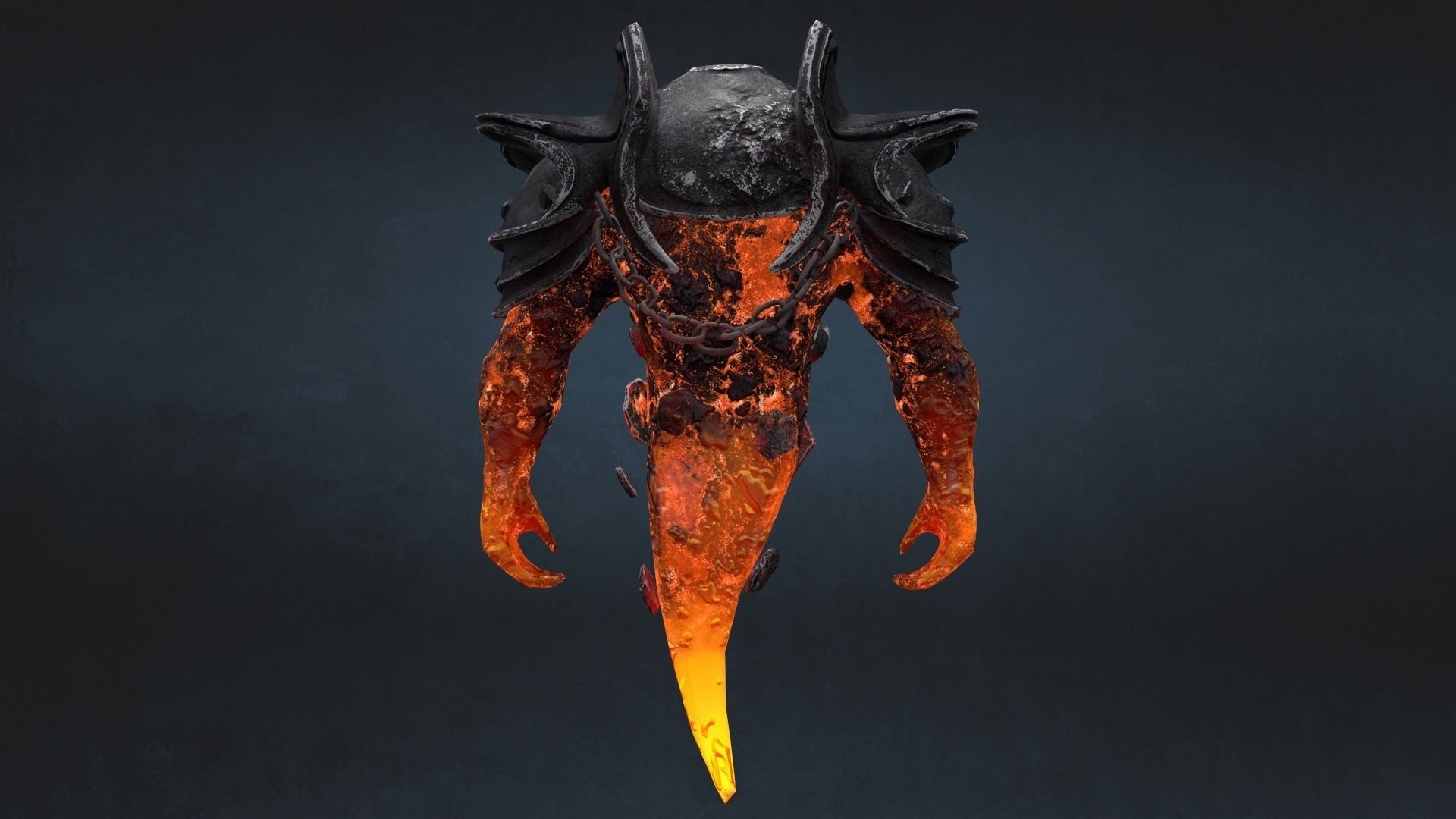 Fire Elemental Low-poly 3D model_2