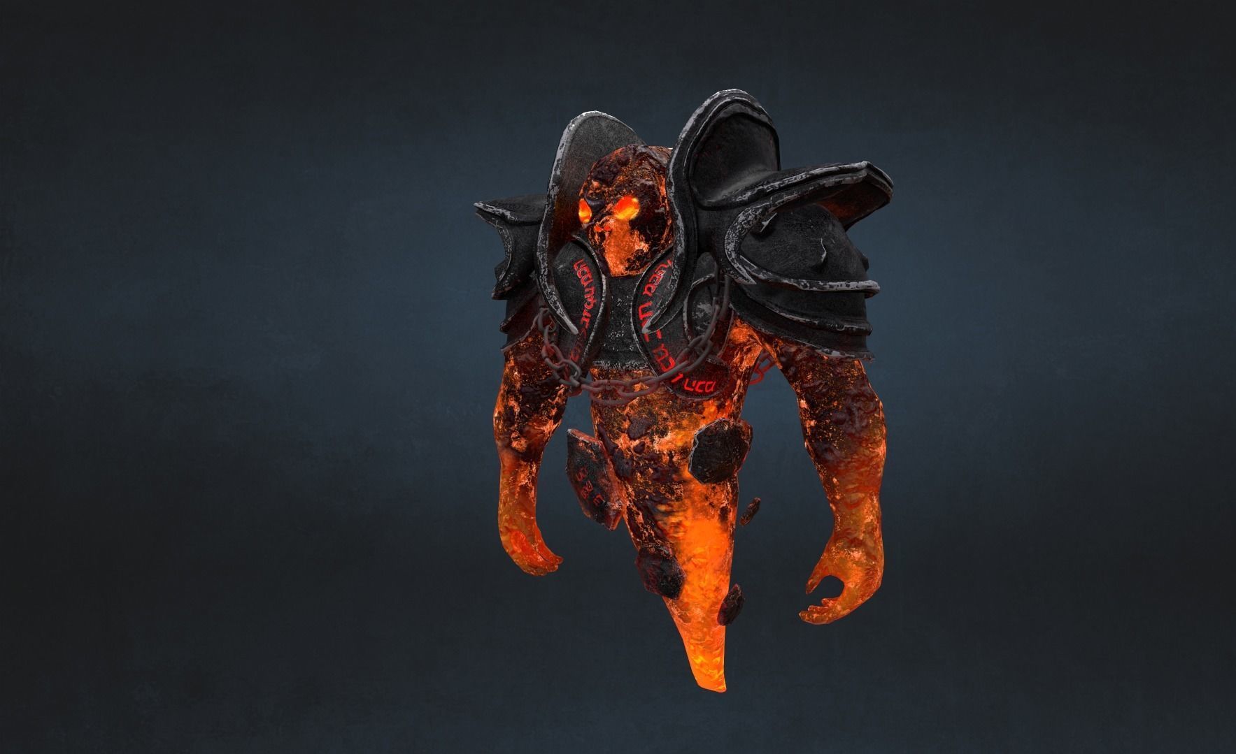 Fire Elemental Low-poly 3D model_3