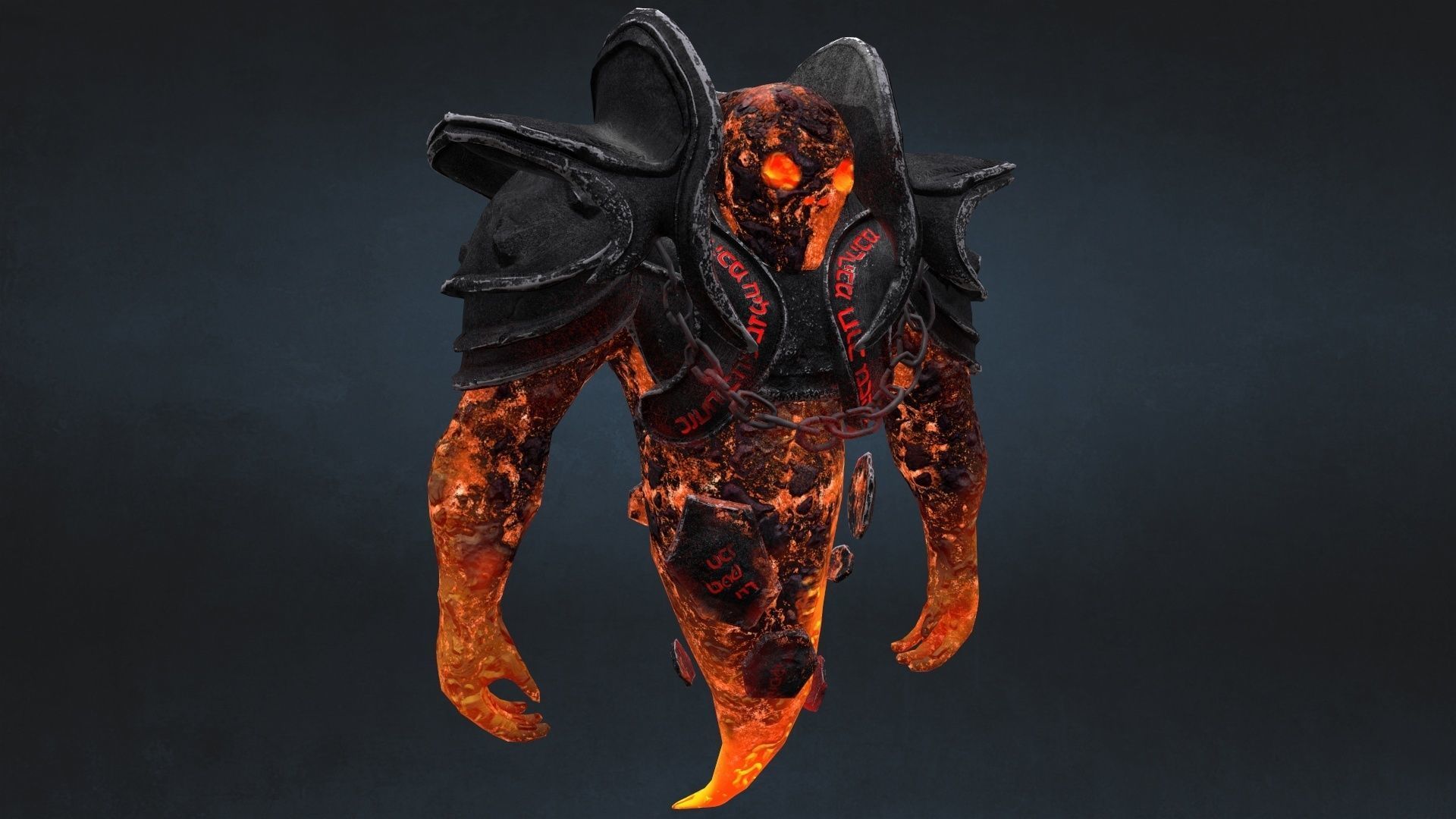 Fire Elemental Low-poly 3D model_1
