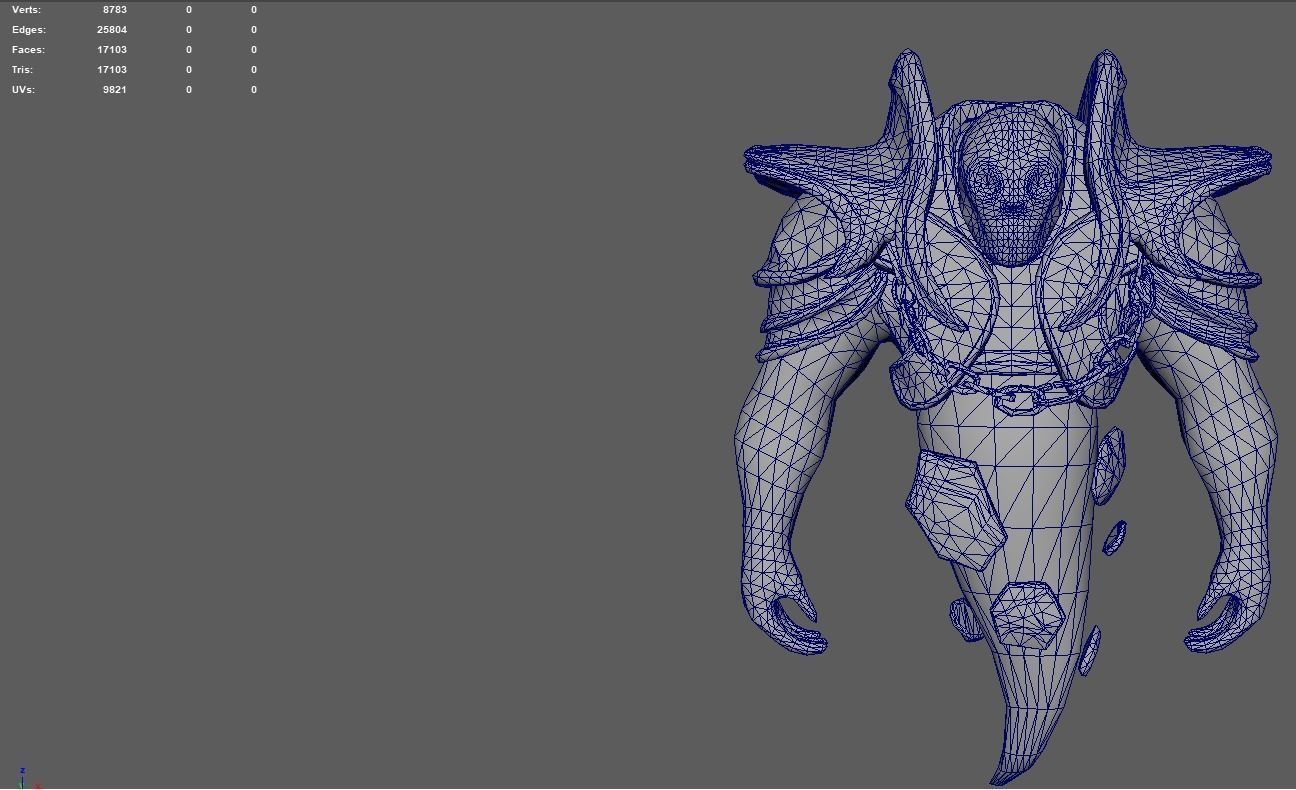 Fire Elemental Low-poly 3D model_5