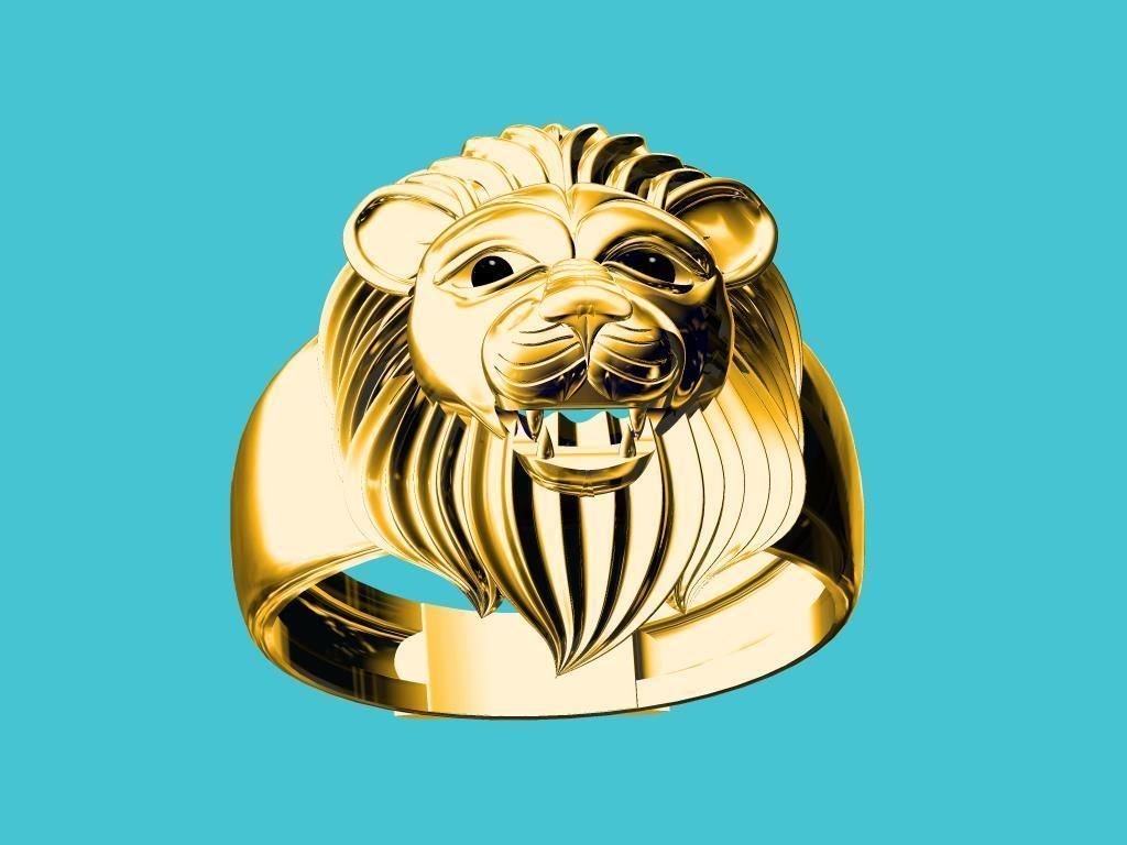 lion ring 14gm 3D print model_1