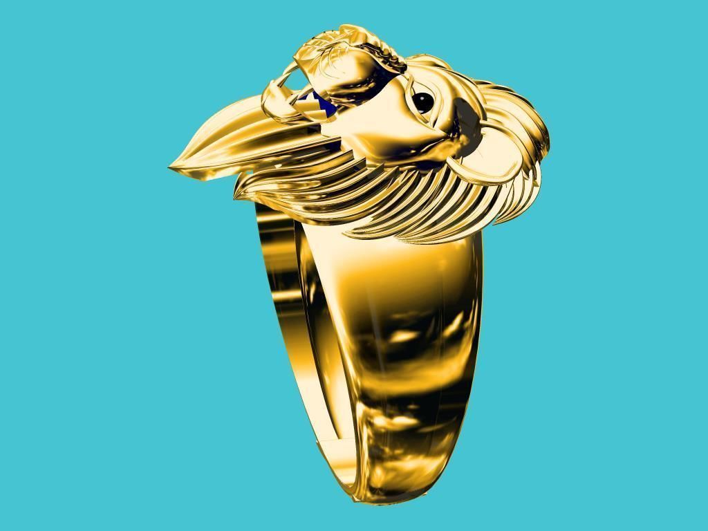 lion ring 14gm 3D print model_3
