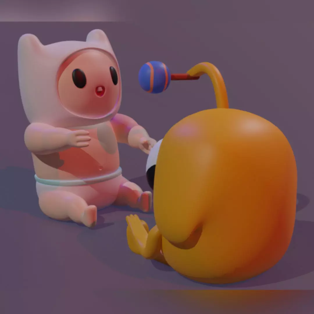 Baby Finn And Jake From Adventure Time 3D print model