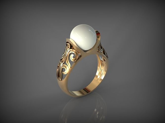 Ring with Pearl 3D print model