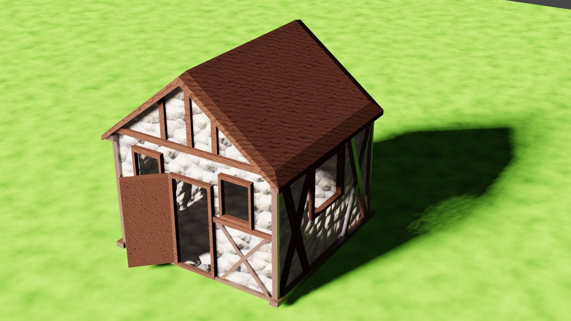 Small Village House Low-poly 3D model_1