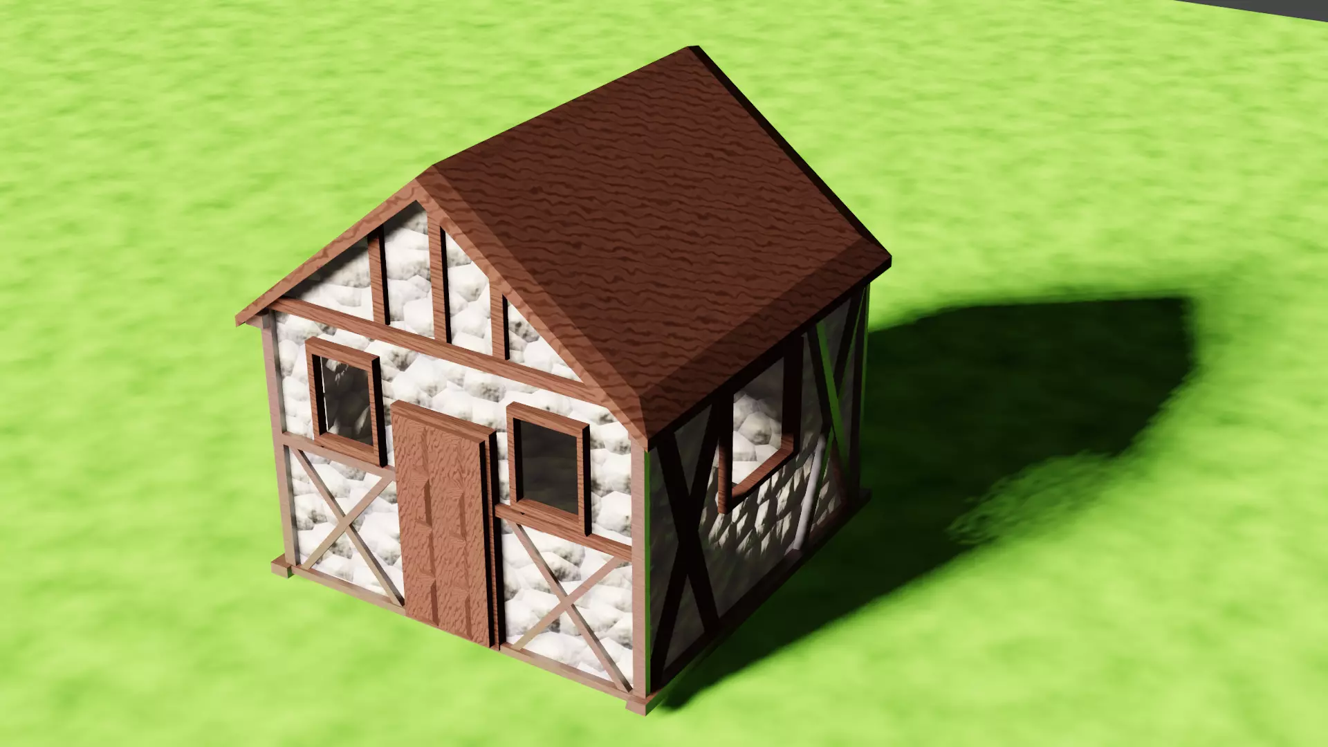 Small Village House Low-poly 3D model_0