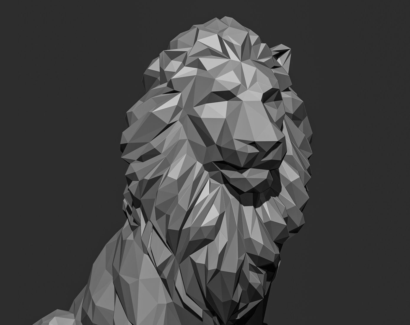 Low poly Lion Papercraft Decorative Sculpture 3D print model_12