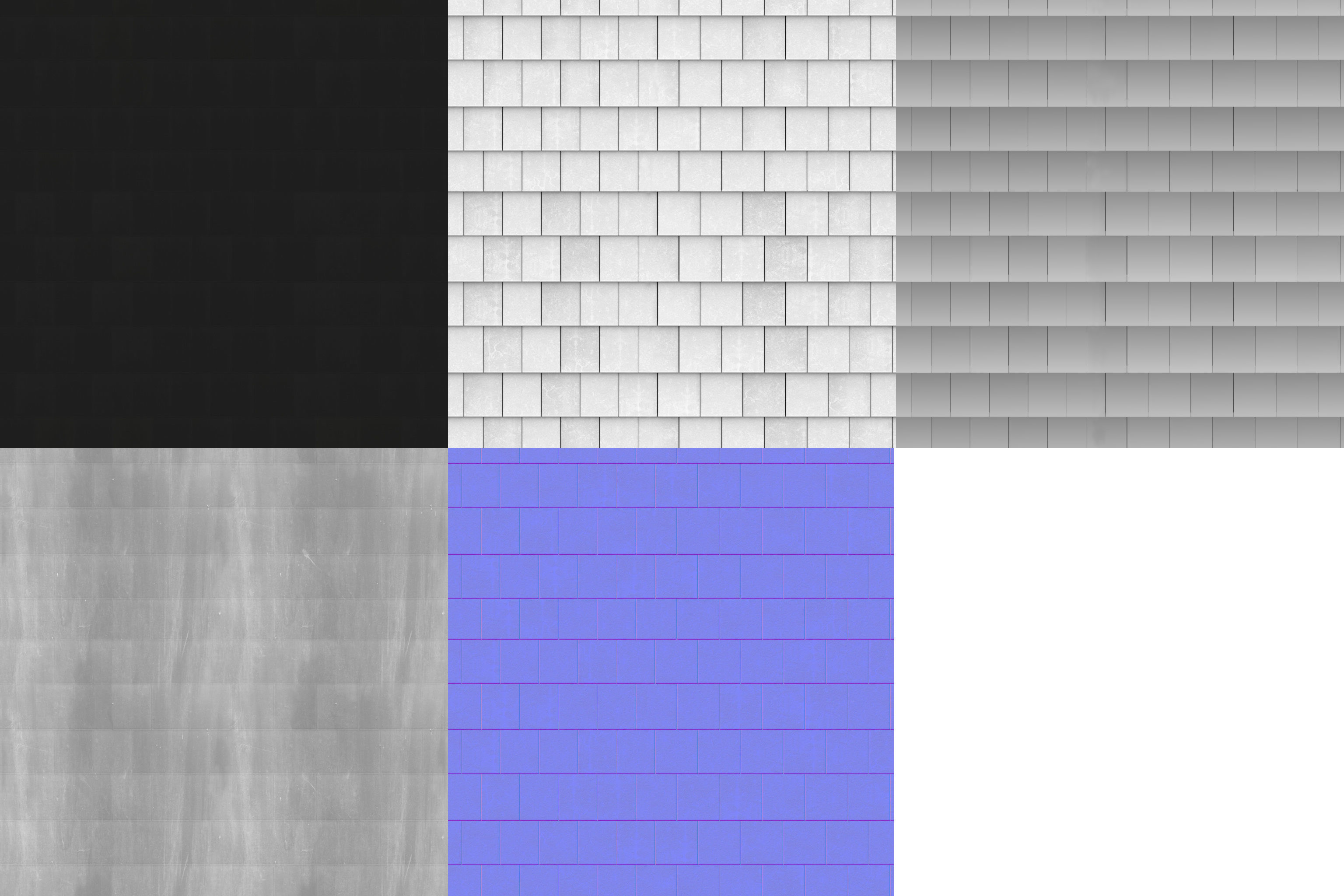 Seamless PBR Scanned European Roof Tiles - 2x Designs Texture_4