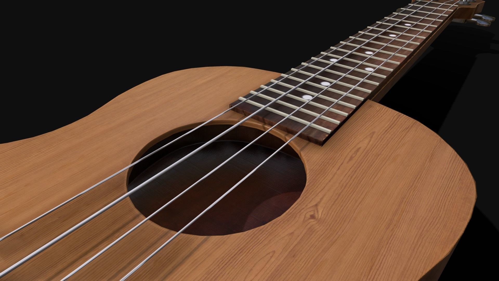 Ukulele - Lowpoly - PBR Low-poly 3D model_2