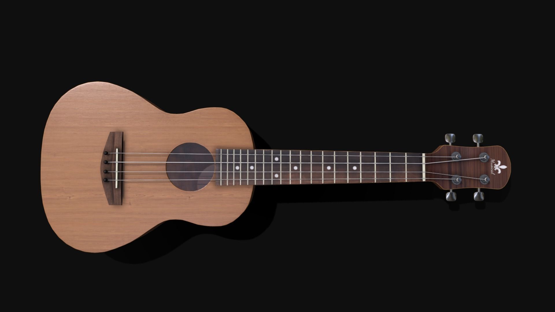 Ukulele - Lowpoly - PBR Low-poly 3D model_1