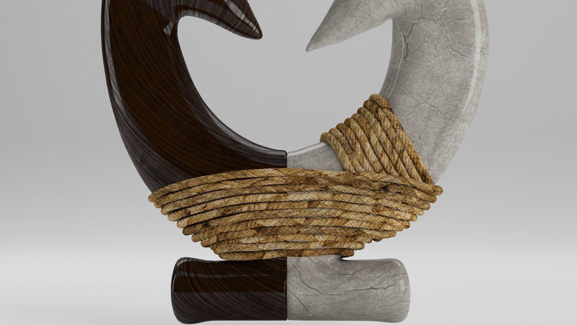 Mangai Polynesian Fishing Hook 3D model_3