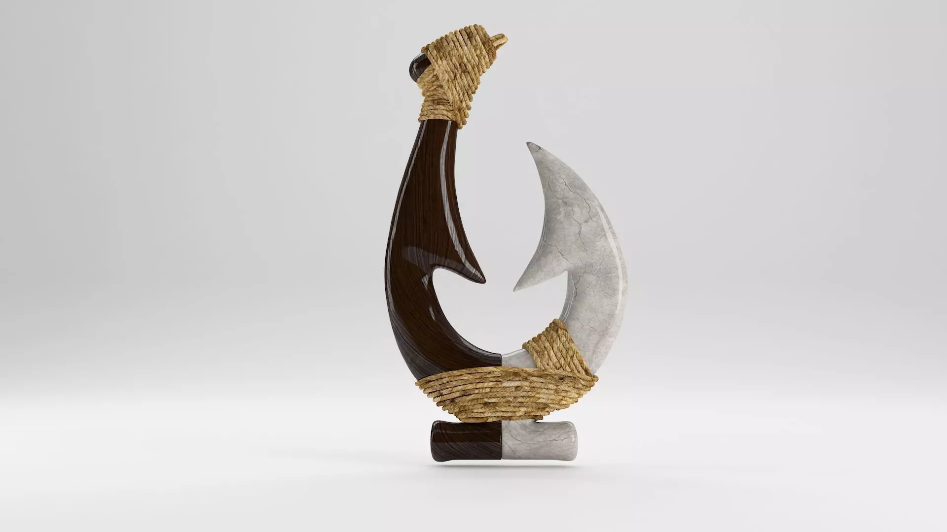 Mangai Polynesian Fishing Hook 3D model_0