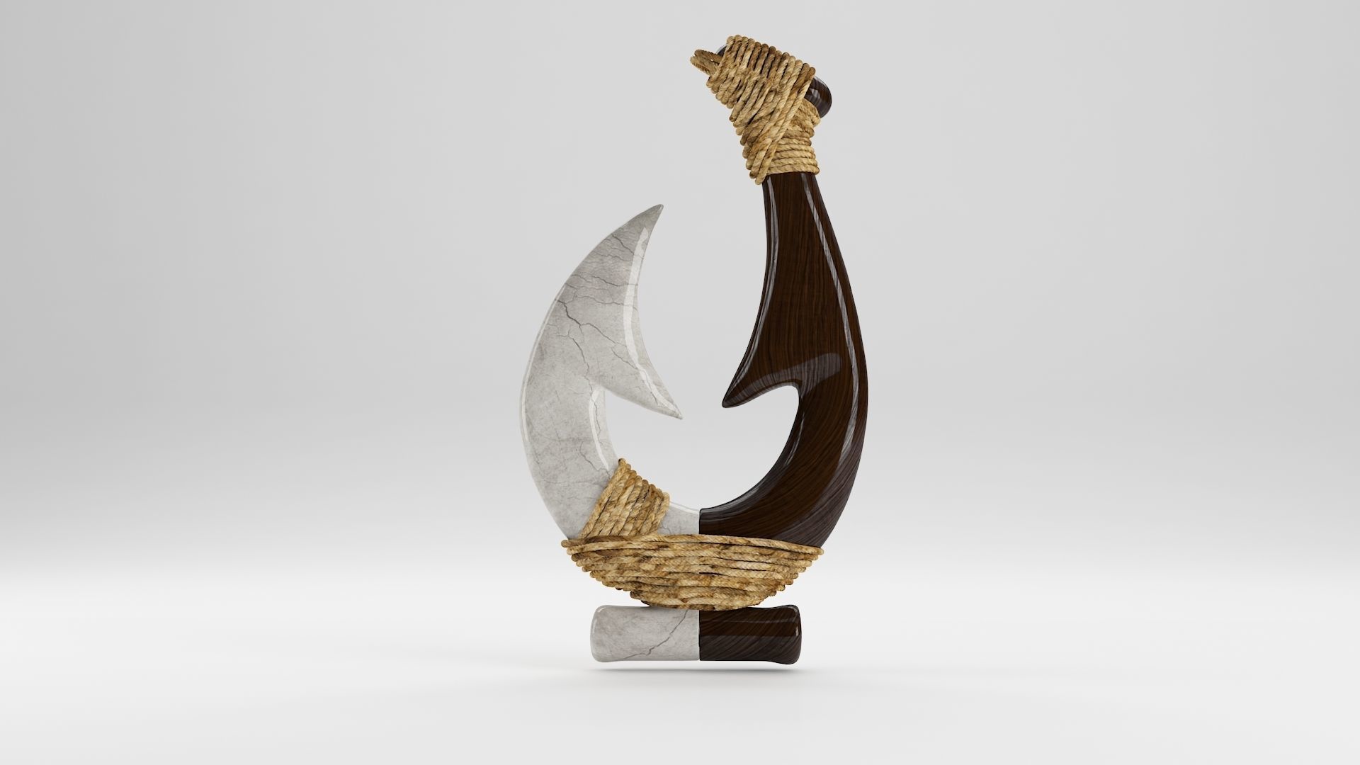 Mangai Polynesian Fishing Hook 3D model_1