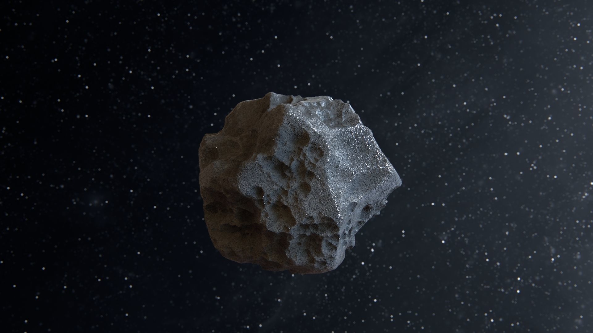 Detailed asteroids high-poly set 3D model_8
