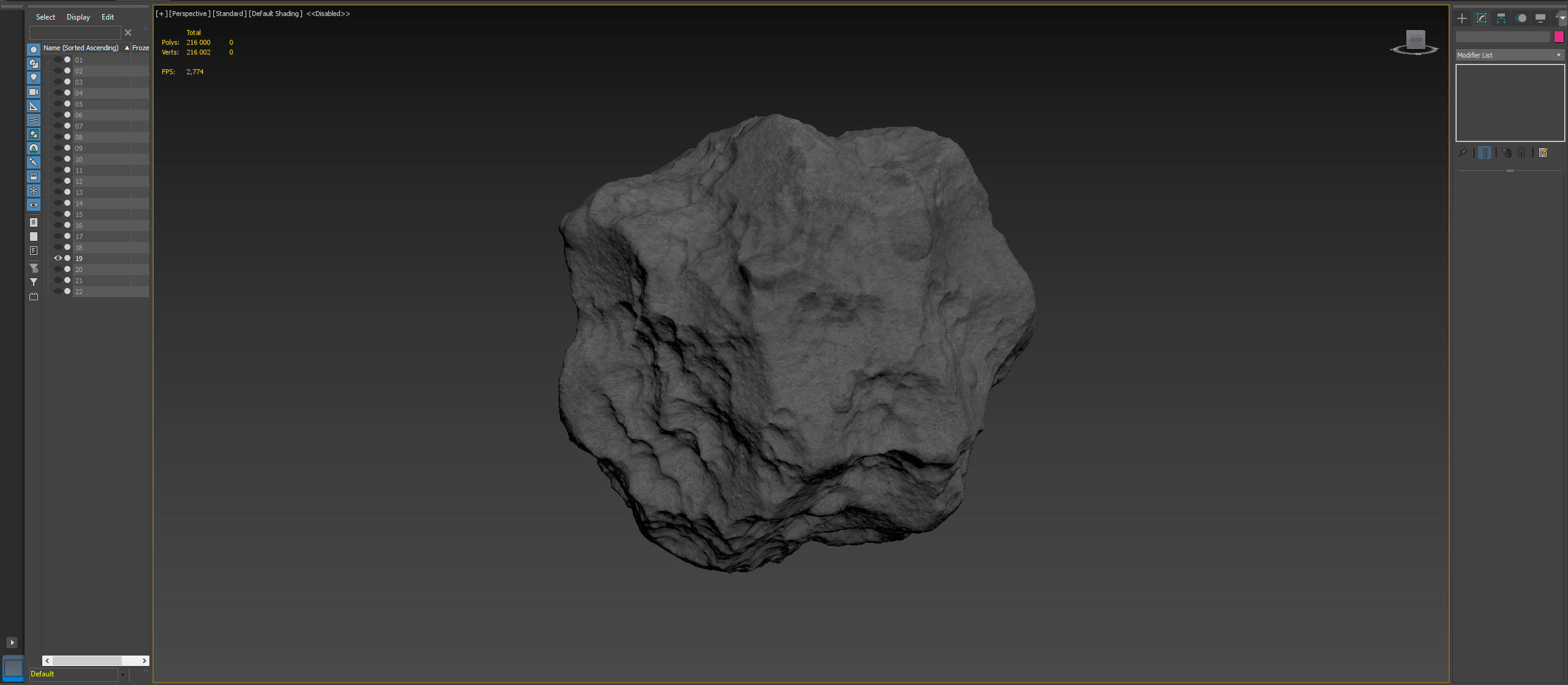 Detailed asteroids high-poly set 3D model_17