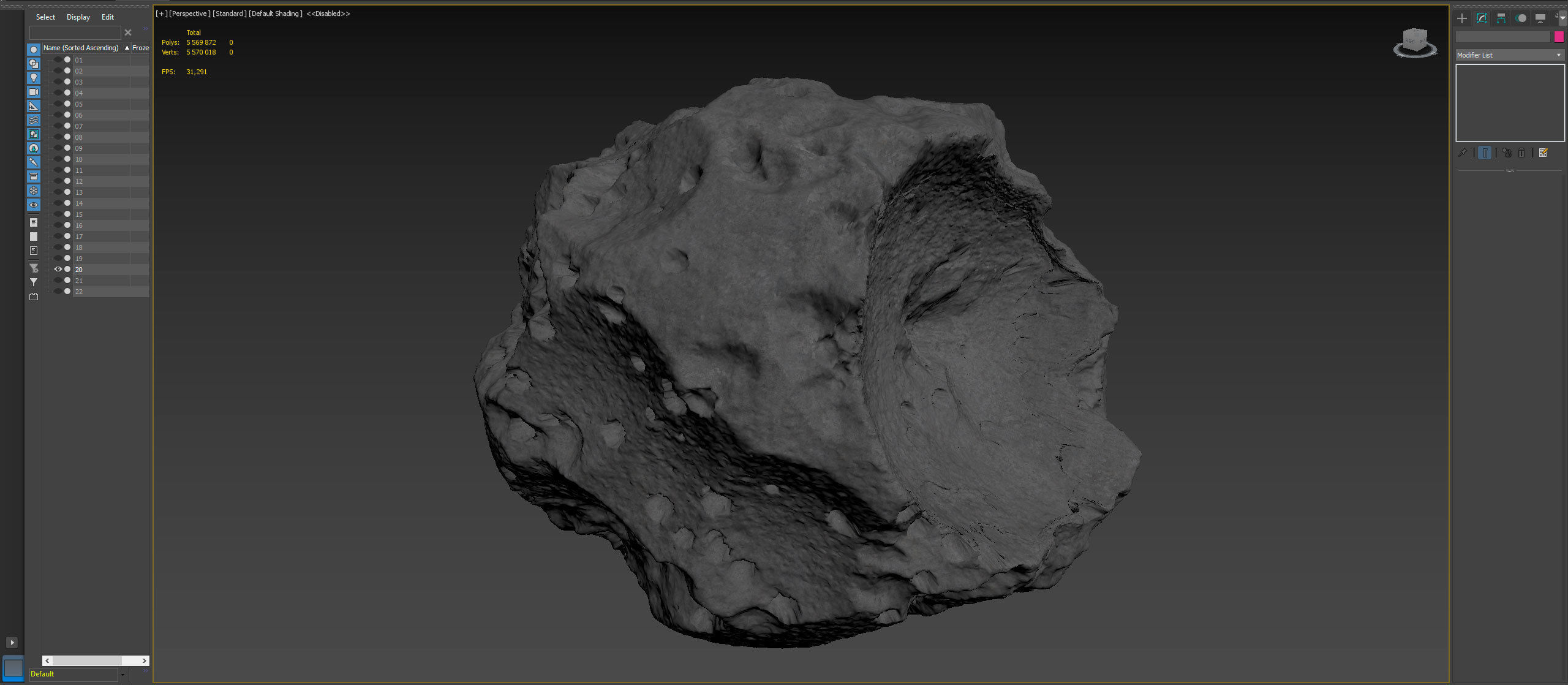 Detailed asteroids high-poly set 3D model_21