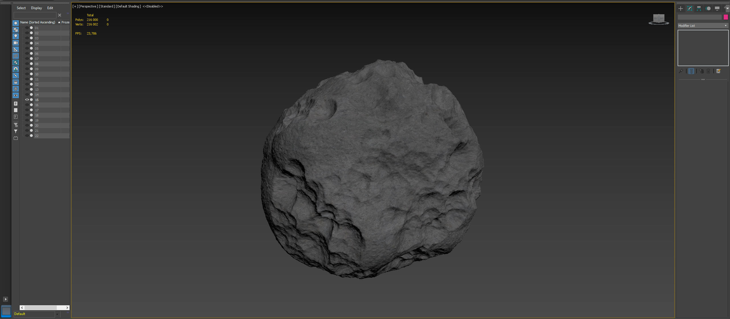 Detailed asteroids high-poly set 3D model_16