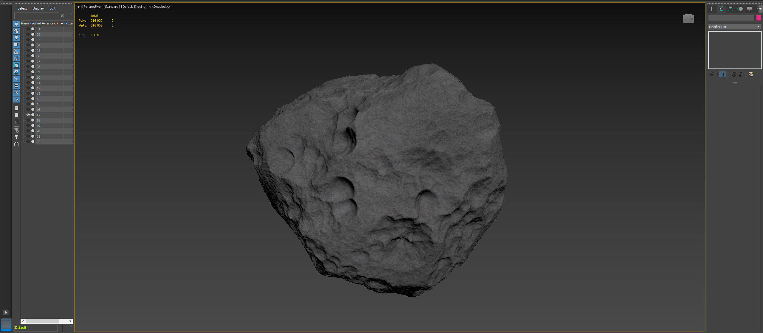 Detailed asteroids high-poly set 3D model_14