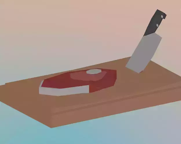 Low poly cutting block