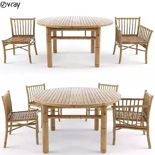 furniture bamboo table chair 2