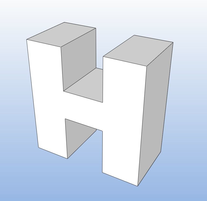 Letter H -  Alphabet Series Low-poly 3D model_2