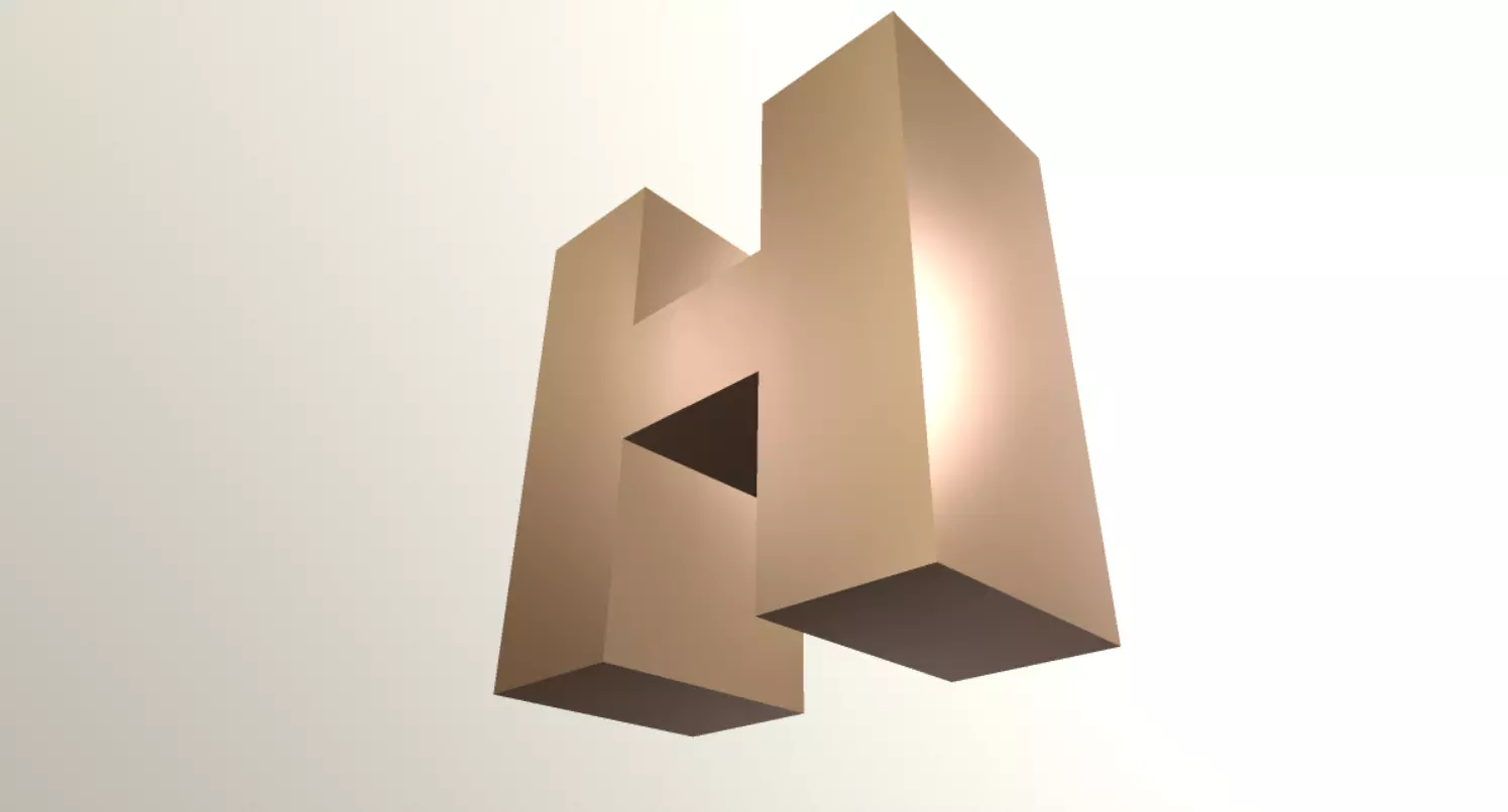 Letter H -  Alphabet Series Low-poly 3D model_0