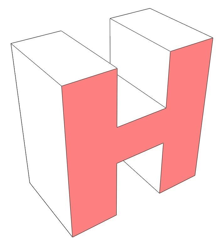 Letter H -  Alphabet Series Low-poly 3D model_3
