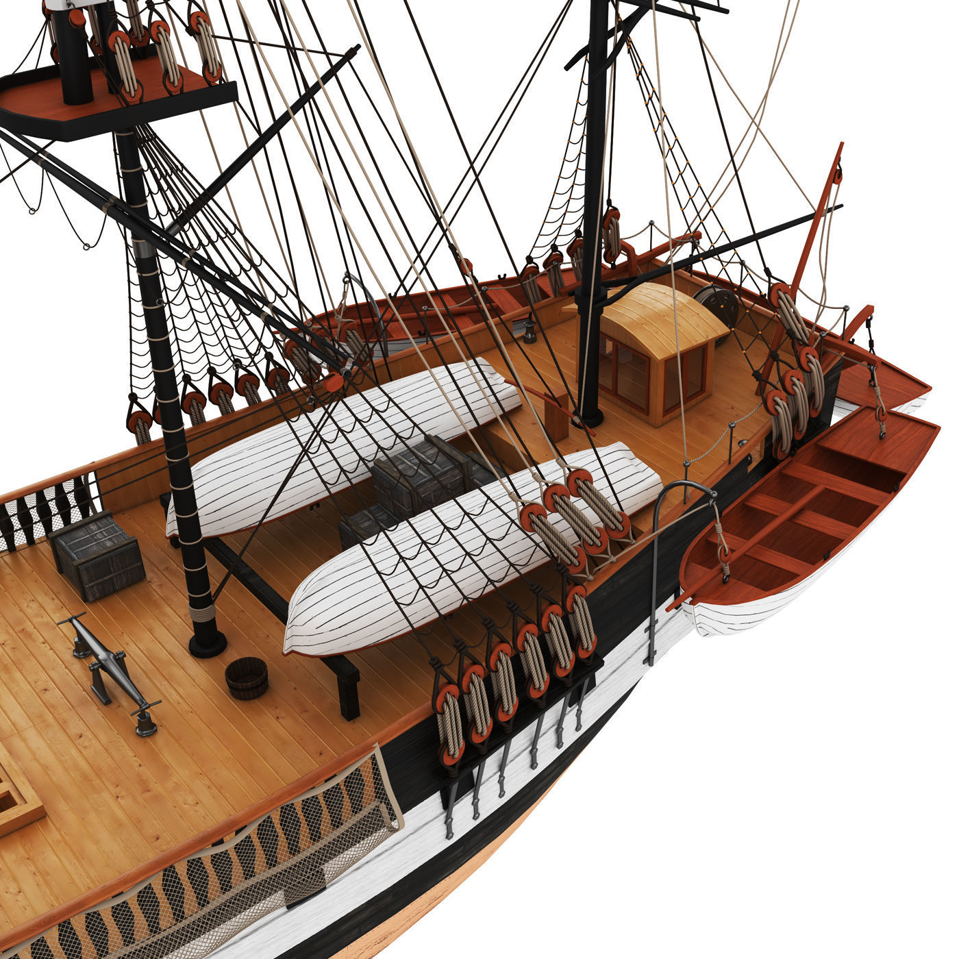Old ship Beagle model 3D model_4