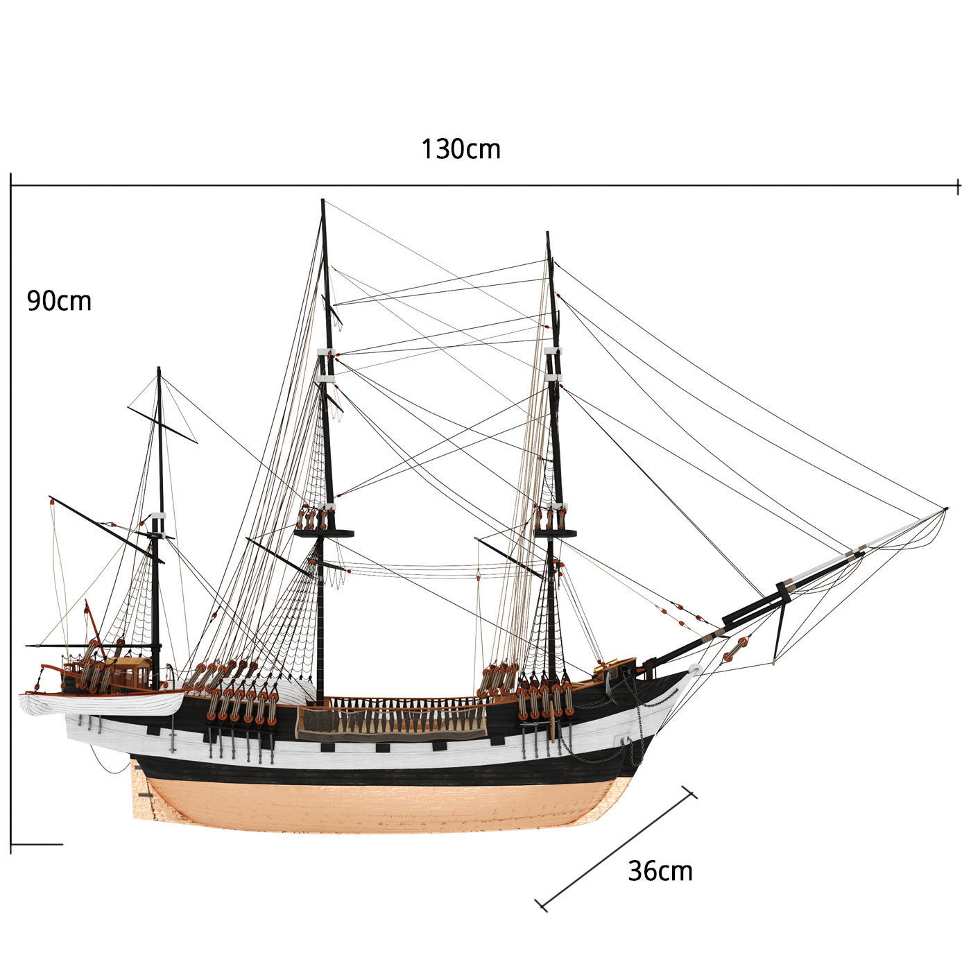 Old ship Beagle model 3D model_5
