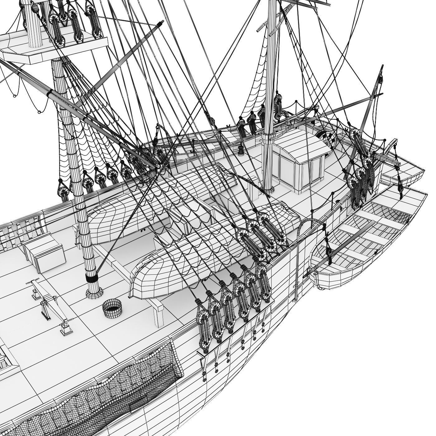 Old ship Beagle model 3D model_10