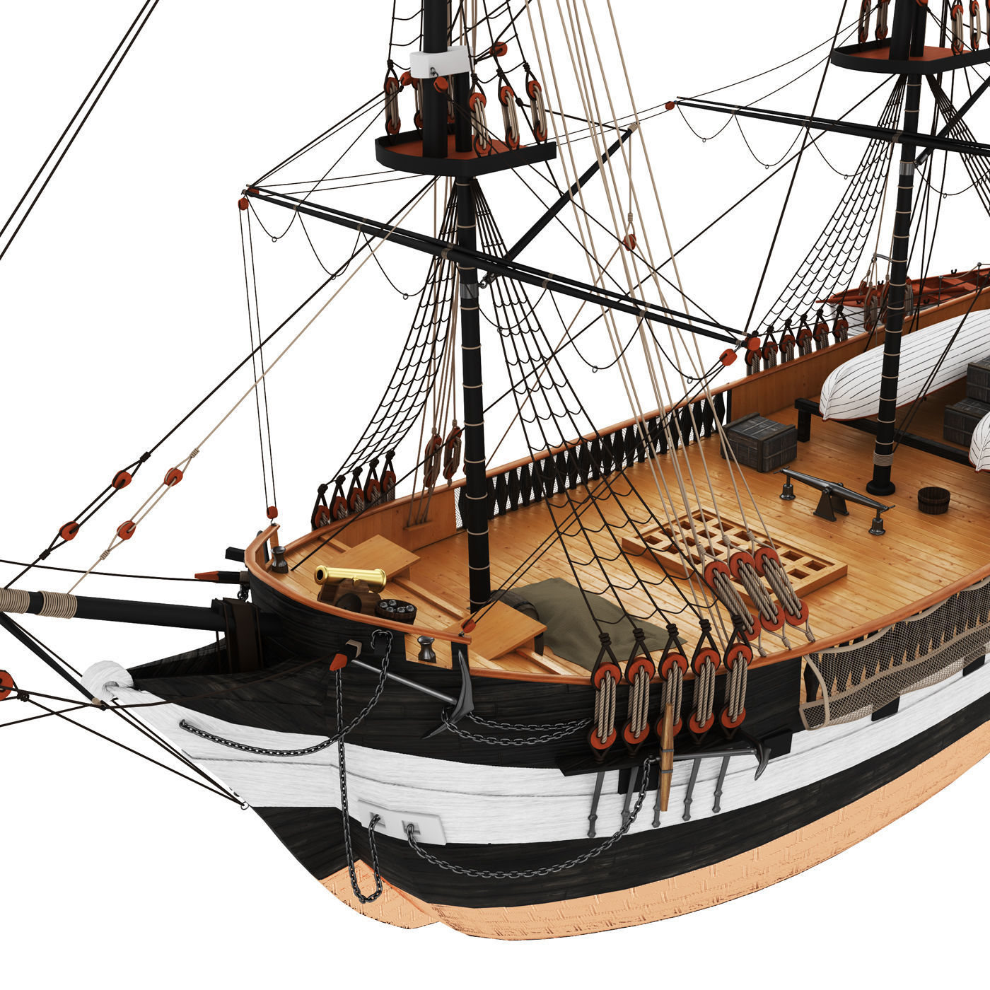 Old ship Beagle model 3D model_3